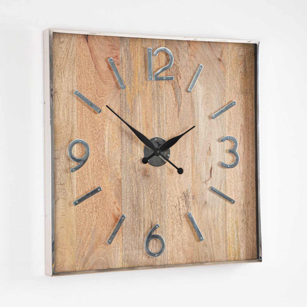 Union Rustic 75cm Wall Clocks for Living Room Decor, Wooden and Metal